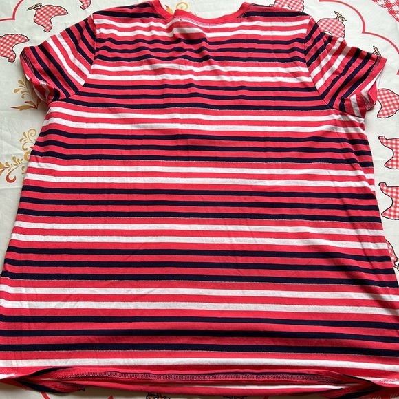 Liz Claiborne Women’s Short Sleeve Pullover Button Top NWOT XL Striped - Picture 4 of 12